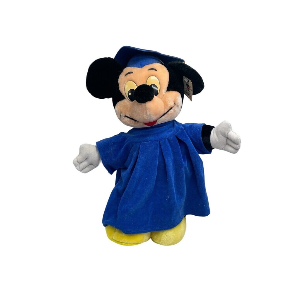 Vintage Walt Disney World  Mickey Mouse Graduation Plush Cap Gown 20" Grad Night